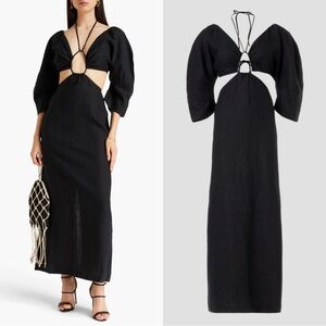 Mara Hoffman Celia Cutout Strappy Maxi Dress Size 0 Solid Black